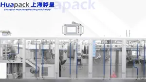 Горизонтальная фасовочно-упаковочная машина для плоских пауч-пакетов с двумя дозирующими головками