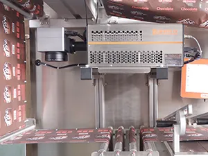 Сервоприводная машина для упаковки в пауч-пакеты с носиком из рулонной плёнки с двумя наполнительными головками