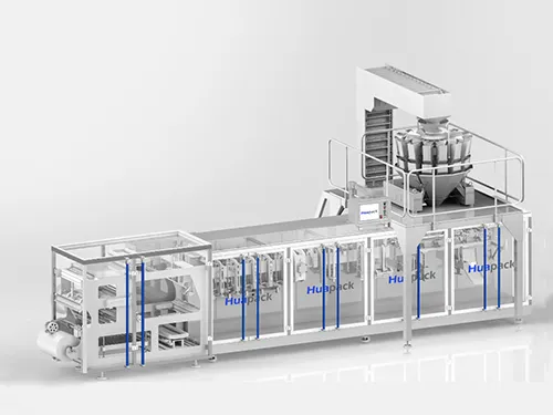 Горизонтальная фасовочно-упаковочная машина для пакетов дой-пак с зип-замком с одной дозирующей головкой