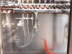 Горизонтальная фасовочно-упаковочная машина для плоских пауч-пакетов с двумя дозирующими головками