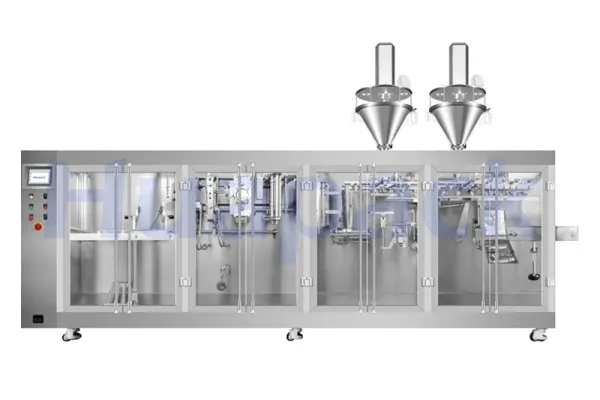 Горизонтальная фасовочно-упаковочная машина для пауч-пакетов с зип-замком с одной дозирующей головкой
