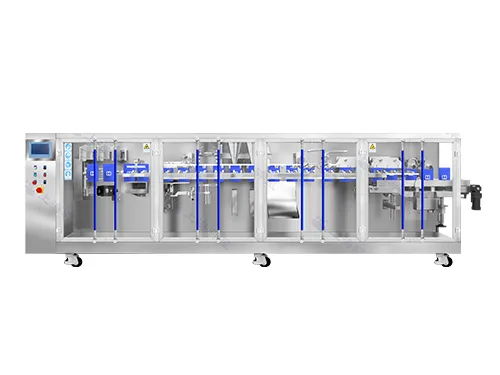 Сервоприводная машина для упаковки в готовые пауч-пакеты с двумя дозирующими головками